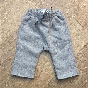 Charabia Gray Herringbone Wool Blend Baby Pants Size 3 Months